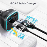 Victsing Bluetooth Car Fm Transmitter Hi-Fi Wireless Radio Adapter With Rgb Light Qc3.0 Quick Charge