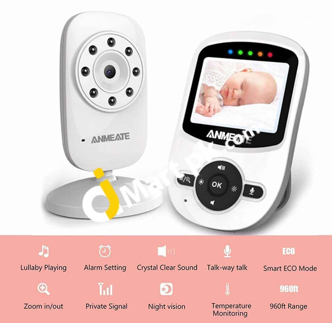 Video Baby Monitor Digital 2.4Ghz Wireless With Temperature Long Transmission Range 2-Way Talk Night