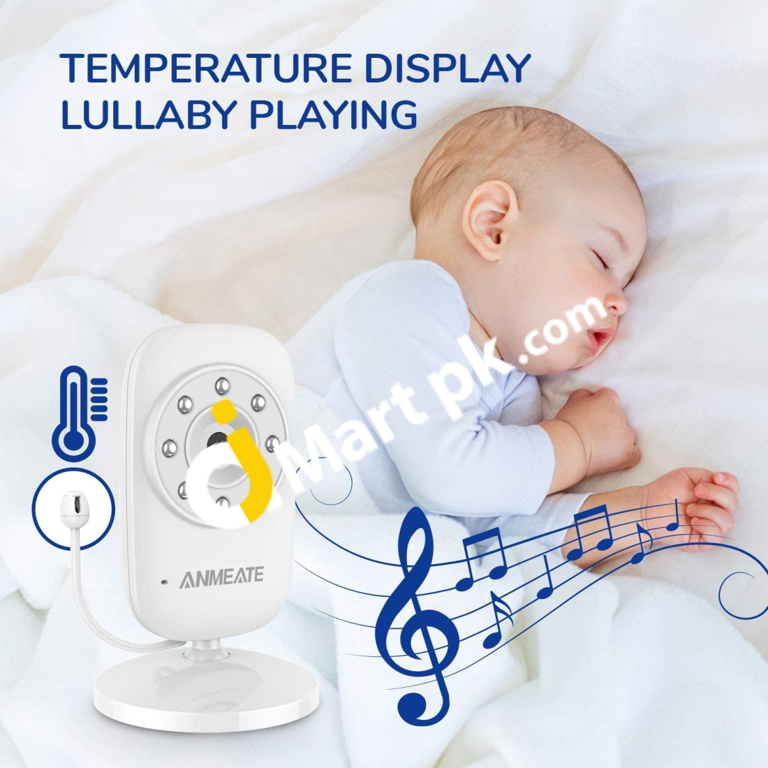 Video Baby Monitor Digital 2.4Ghz Wireless With Temperature Long Transmission Range 2-Way Talk Night