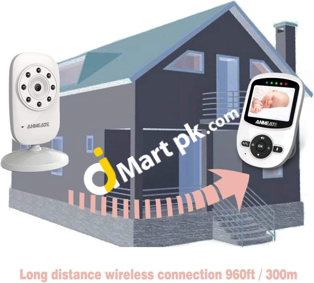 Video Baby Monitor Digital 2.4Ghz Wireless With Temperature Long Transmission Range 2-Way Talk Night