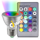 Warmoon RGB LED Spotlight Bulb with 24-Key IR Remote Control, 3W Color Changing LED Light Bulb E26/E27 Base, Prismatic Lens - Imported from UK