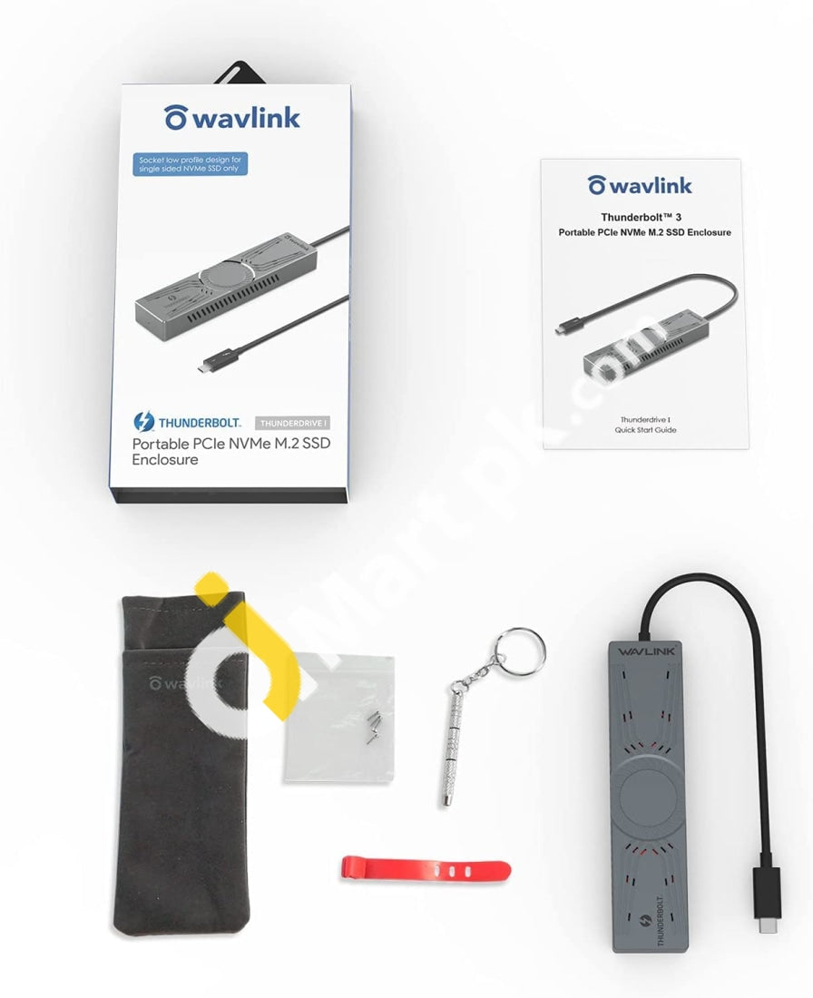 Wavlink Thunderbolt 3 Pcle M.2 Nvme Ssd Enclosure Usb C 40Gbps Transmission Aluminum For Ucb-C To M