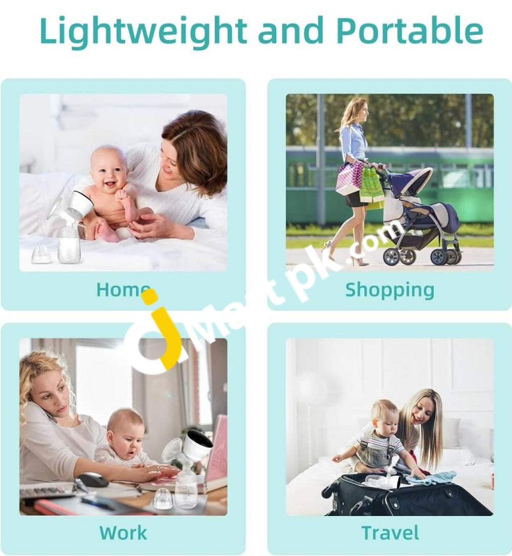 Wilbee Rechargeable Breast Pump With Led Touch Screen 3 Modes 9 Suction Levels Massage & Memory