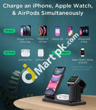 3 In 1 Wireless Charging Station 15W For Iphone/Airpods/Apple Watch Fast Stand - Imported From Uk