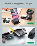 3 In 1 Wireless Charging Station 15W For Iphone/Airpods/Apple Watch Fast Stand - Imported From Uk