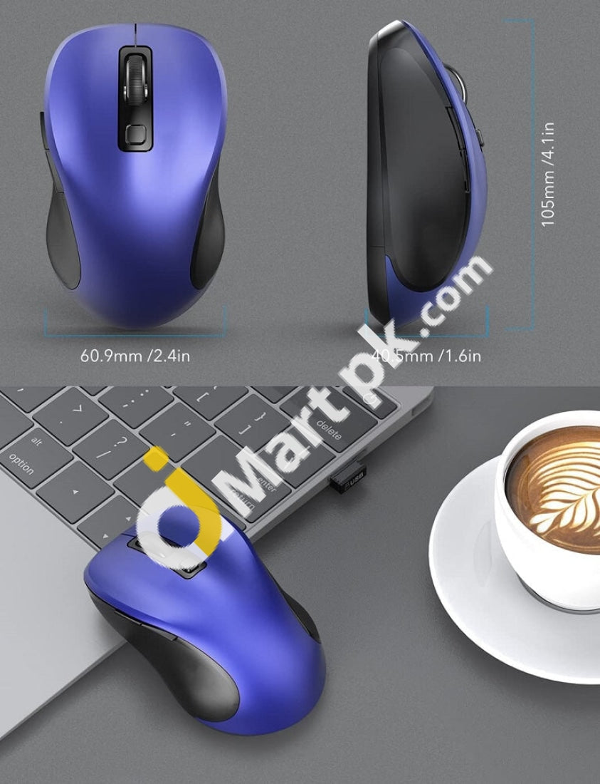 Wireless Mouse G1307E 2.4Ghz Ergonomic Computer With Usb Receiver And 3 Adjustable Levels 6 Button