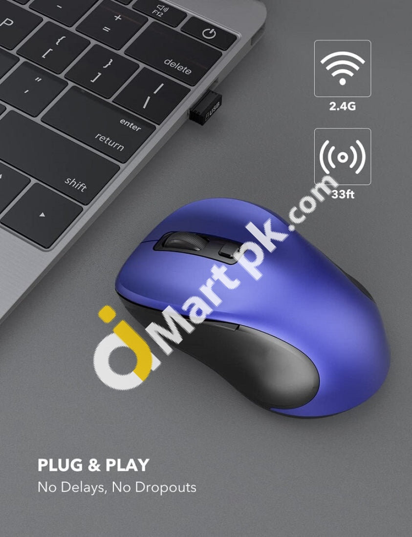 Wireless Mouse G1307E 2.4Ghz Ergonomic Computer With Usb Receiver And 3 Adjustable Levels 6 Button
