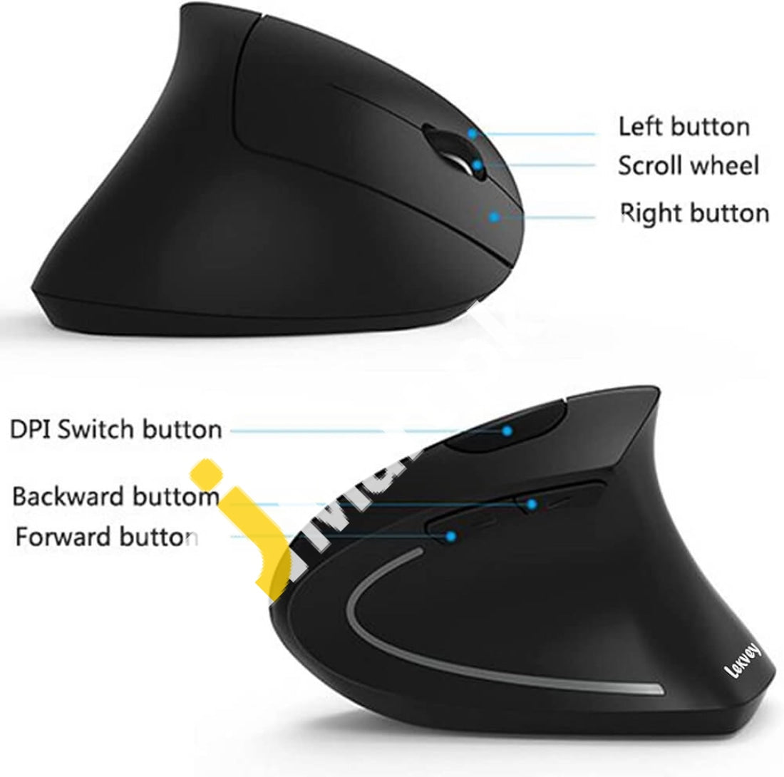 Ergonomic Mouse Vertical Wireless - Rechargeable 2.4Ghz Optical Mice