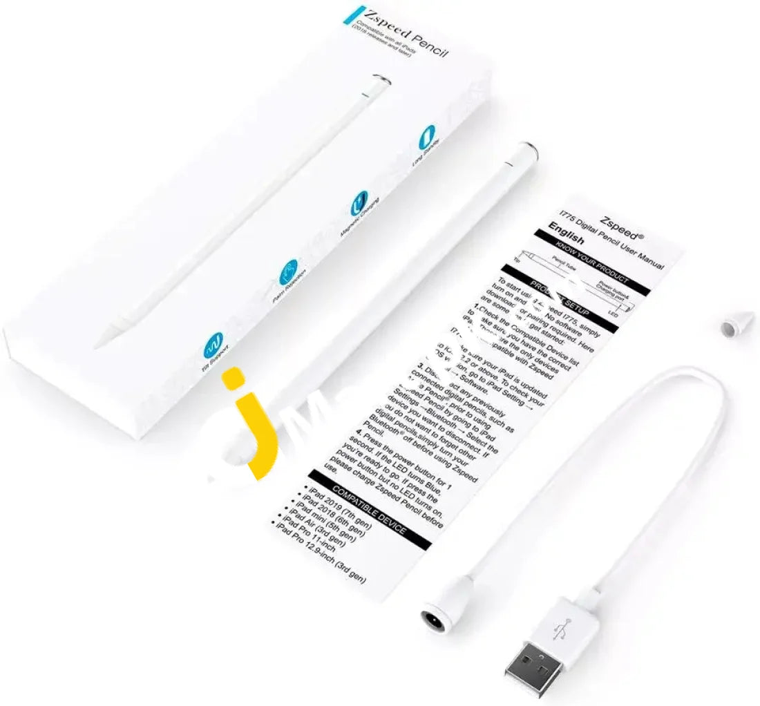 Zspeed Active Pencil Compatible With Apple Ipad Stylus Pen For Palm Rejection - Imported From Uk