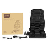 Naipo Portable Seat Cushion with Vibration & Heat, Massage Seat Cover Back Massager, 8 Motor Vibrations & 4 Massage Modes - Imported from UK