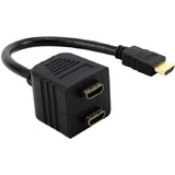 HDMI Y-Splitter Cable Adapter 1 Male to 2 Female Converter Gold Connectors - Imported from UK