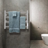 EASYHOME 4 Bars Towel Warmer, Premium Stainless Steel Wall Mounted Heated Towel Rail with Built-in Timer for Bathroom - Imported from UK