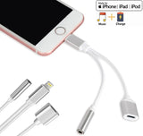 Lightening to 3.5mm Headphone Jack Aux Cable Adapter 2 in 1 Adapter Compatible with iOS Phone - Imported from UK