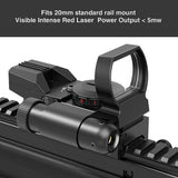CVLIFE Reflex Sight Red Dot Sight Red Green 4 Reticle Optics with Laser & Pressure Pad Switch for 20mm Rail - Imported from UK