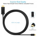 CHOETECH USB C to HDMI Cable (10ft/3m), Type C (Thunderbolt 3) to HDMI 4K/30Hz Cable, Compatible with iPad Pro, MacBook Pro, iMac, MacBook, ChromeBook, Galaxy, Dell XPS, etc - Imported from UK