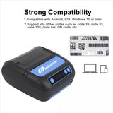 Milestone Portable Mobile Bluetooth4.0 Thermal Printer, 80mm 2-in-1 Wireless Mini Receipt Printer, Sticker Label Thermal Printer - Imported from UK