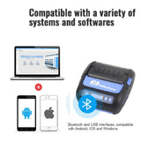 Milestone Portable Mobile Bluetooth4.0 Thermal Printer, 80mm 2-in-1 Wireless Mini Receipt Printer, Sticker Label Thermal Printer - Imported from UK