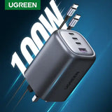 UGREEN Nexode 100W USB C GaN Charger, 4 Ports Wall Charger (3xUSB-C & 1x USB-A) Imported from UK