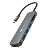 NOVOO 6 in 1 USB C Hub, Multi-Ports Adapter with 4K HDMI, 3x USB 3.0 Port, SD & TF Card Reader - Imported from UK