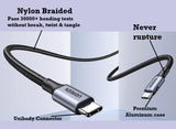 UGREEN USB C To USB C Cable, 100W Fast Charge 2M Nylon Braided & Aluminum Body Data Cable - Imported from UK
