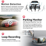 3-Channel Car Dash Cam, 3 Camera Lens Car DVR, HD 1080P Front & Rear Inside Dash Cam, Dual Lens Video Recorder Black Box 24H Parking Monitoring Night Vision - Imported from UK