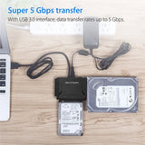 USB 3.0 to SATA & IDE Hard Drive Converter with Power Switch for 2.5"/3.5" SATA/IDE/SSD Hard Drive, 5 Gbps Data Transfer, Support 4TB - Imported from UK