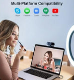 CROSSTOUR Webcam, 1080p Full HD Video Streaming Web Camera with Dual Built-in Microphones for Video Calling Conference Online Study - Imported from UK
