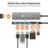 NOVOO 6 in 1 USB C Hub, Multi-Ports Adapter with 4K HDMI, 3x USB 3.0 Port, SD & TF Card Reader - Imported from UK