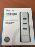 HooToo USB3.0 3 Port Hub with Gigabit RJ45 Ethernet Port - Imported from UK