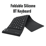 Wireless BT Foldable Silicone Keyboard 108 Keys Portable Waterproof Mini Keyboard Full Sealing Design Silent Typing Roll-up Keyboard - Imported from UK