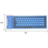 Wireless Bluetooth Keyboard Foldable Roll Up Ultra-thin Waterproof Silent 87 key Soft Silicone Flexible Keyboard for Laptop PC Phone - Imported from UK