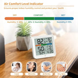 Digital Indoor Thermometer & Hygrometer with Accurate Temperature Humidity Monitor Meter & Touch LCD Backlight (Container Product Without Box) - Imported from UK