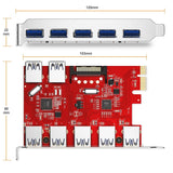 CSL 7 Port USB 3.0 PCI Express PCIe Controller, 5x External & 2x Internal Ports, 15 Pin SATA Power Connection - Interface Card USB 3.0 Super Speed - Internal USB Hub - Imported from UK