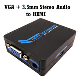 Video Converter VGA + 3.5mm Stereo Audio to HDMI Converter - Imported from UK