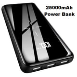 Power Bank 25000mAh with Wireless Charger & Large LCD Display Portable 3 Outputs & 2 Inputs, Ultra High Capacity External Battery Pack for iPhone, Android etc - Imported from UK