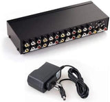 MT-VIKI 8 Port Video Audio Splitter, 8 Way 3 RCA Splitter Composite Video Audio Distribution (1 in 8 Out) - Imported from UK