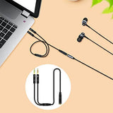 3.5mm 2 Male to 1 Female Headphone Earphone Mic Gold Plated Audio Y Splitter Adapter Cable for PC Laptop 33cm - Imported from UK