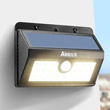 ARILUX® 20 LEDs Solar Light Waterproof PIR Motion Sensor Outdoor Warm White Wall Light - Imported from UK