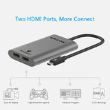 WAVLINK Thunderbolt 3 to Dual HDMI Display Adapter 4K@60Hz, Thunderbolt 3 up to 40Gbps to Dual Monitor HDMI 2.0 Video Converter - Imported from UK