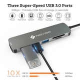 NOVOO 6 in 1 USB C Hub, Multi-Ports Adapter with 4K HDMI, 3x USB 3.0 Port, SD & TF Card Reader - Imported from UK