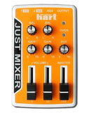 Maker Hart Just Mixer Mini 3 Stereo Channel Audio Mixer, Battery/USB Powered Portable Pocket Mixer (Orange) - Imported from UK