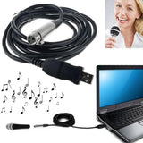 USB Microphone Cable 3M USB Male to 3-Pin XLR Female Microphone Studio Audio Mic Link Converter Cable for Karaoke Singing Instrument Recording - Imported from UK