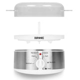 Duronic Electric Egg Boiler/Steamer Egg Cooking Machine 350W Automatic Electronic Egg Poacher Machine for 7 Soft, Medium & Hard Boiled Eggs - Imported from UK