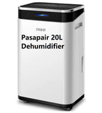 Pasapair 20L Dehumidifier with 6L Water Tank, Auto & Manual Drainage Function, Timer Function, Child-lock Function, Ultra Quiet Ideal for Removing Damp Mold Moisture from Basements, Home, Kitchen, Large Room, Bedroom, Garage - Imported from UK