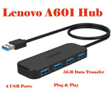 Lenovo 4 Port USB 3.0 Hub, High Speed USB Splitter, Multi-Interface Docking Expansion - Imported from UK