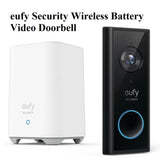 eufy Security by Anker Battery Powered Wireless Video Doorbell with HomeBase, 2K HD No Monthly Fee, On-Device AI for Human Detection, 2-Way Audio, 16GB Local Storage, Simple Self-Installation - Imported from UK
