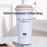 Voberry Insulated Coffee Mug with Lid Starbucks Style Thermal Coffee Cup 500ml - Imported from UK