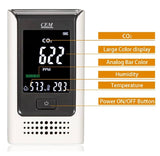 CEM CO2 Carbon Dioxide Detector, Rechargeable Detector with NDIR Sensor, Temperature & Humidity, 0~5000ppm Range - Imported from UK