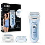 Braun Silk-Épil LS5160 Wet & Dry 3-in-1 Battery Operated Lady Shaver with 2 Attachments - Imported from UK