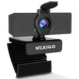 NexiGo N60 1080P Web Camera, HD Webcam with Microphone &amp; Privacy Cover, 110° Wide Angle for Zoom Skype Teams OBS, Conferencing & Video Calling - Imported from UK